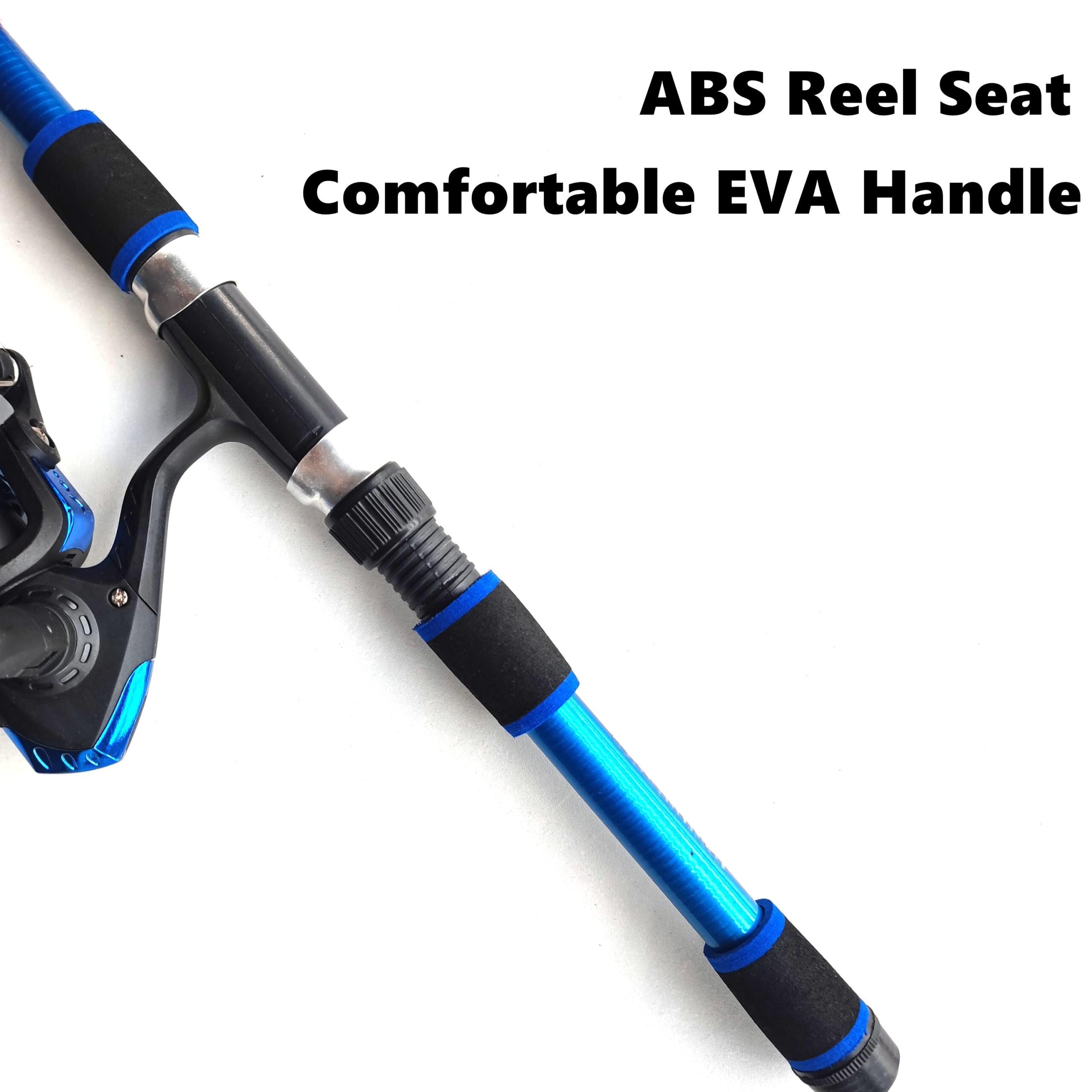 Telescopic Spincasting Fishing Rod Combo, 182.88cm Fiberglass Right-Handed, Fast Action, Light Power, 5.2:1 Spinning Reel with Lure Set, Blue - Image 11