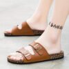 Women's Unisex Comfortable Adjustable Strap Buckle Slip-On Slide Sandals with Insole - Image 5