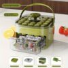 A portable tray that can make 25/50 cubes, equipped with an easy-press lid and dual-layer two-in-one cube storage tray. Suitable storing cubes in refrigerator pairing with coffee and cold - Image 8