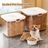 5/10/15kg Transparent Pet Food Storage Bucket with Elastic Lid - Moisture-Proof Square Container for Dog and Cat Food - Durable PP Material, Dog Food Storage - Image 2