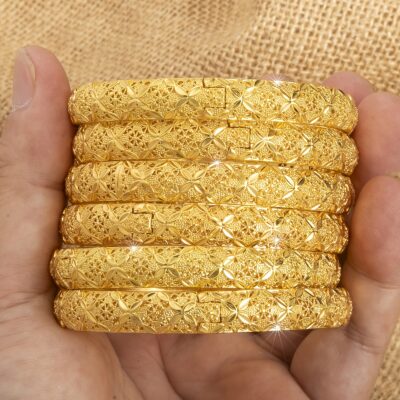 4pcs of Middle Eastern Women's fashion bracelets and jewelry, luxurious ethnic style open bracelets for brides