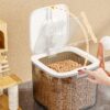5/10/15kg Transparent Pet Food Storage Bucket with Elastic Lid - Moisture-Proof Square Container for Dog and Cat Food - Durable PP Material, Dog Food Storage - Image 10
