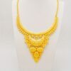 Luxury 24K Golden Plated Middle Eastern Jewelry Set for Women, Fashion Dubai African Style, Alloy Necklace, Earrings, and Bracelet, Daily and Party Wear, All Seasons Compatible - Image 3