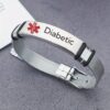 1pc Stainless Steel Medical Alert Bracelet, Adjustable With Red Caduceus Symbol, 10 Alert Options Including Type 2 Diabetes, Emergency ID Jewelry For Adults, Outdoor First Aid Wristband - Image 7