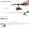 LEOFISHING Compact Black Telescopic Fishing Rod - Super Short, Portable Design with Durable Glass Steel, Ideal for Saltwater & Freshwater Fishing, Ambidextrous Comfort Grip - Image 3