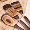 Set of Wooden Cooking Utensils Including a Pakkawood Ladle And Other Kitchen Tools for Wholesale. - Image 9