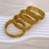 4pcs Bohemian Sexy Style 24K Golden Plated Hollow Leaf Bangle Set, Zinc Alloy, Perfect for Daily Wear & Gifting, Ideal for Thanksgiving, Birthday & Anniversary Presents for Mother and Wife Girlfriend - Image 11