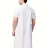 Unisex Solid White Knee Long Regular Fit Professional Lab Coat Shirt, With Short Sleeve, Button Down Placket And Dual Front Pockets, Suitable For Both Doctor And Nurse Work Wear - Image 3
