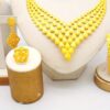 1 Set Luxury 24K Golden Plated Jewelry, Copper Crafted, Necklace, Earrings, Bracelet, Ring, for Women, Perfect for Wedding, Bridal, Party, Dubai, India, Nigeria, Morocco Style Accessories - Image 7