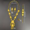 Women's Luxury Jewelry Set Bridal Wedding Necklace Bracelet Earrings Ring 5pcs Set Exquisite Accessories - Image 4