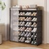 1 Set - Dustproof Foldable Shoe Display Rack with Non-Slip Base, Easy to Clean, Multi-Layer Storage Shelf for Shoes and Accessories - Image 2