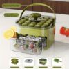 A portable tray that can make 25/50 cubes, equipped with an easy-press lid and dual-layer two-in-one cube storage tray. Suitable storing cubes in refrigerator pairing with coffee and cold - Image 10