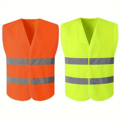 Reflective Vest for Safety Yellow, Orange Reflective Jacket for Night Riding, Suitable for Men, Women, Work, Cycling, Running, Surveyors, Volunteers, Cross Guards, Road, Construction, Neon Signs