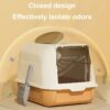 Extra Large Automatic Self-Cleaning Cat Litter Box with Dual Doors - Odor Control System, Anti-Splash Design & Spill-Proof, Durable Plastic Construction with Modern White/Black/Beige//Blue/Green/Orange/Brown - Ideal for Large Cats, Multi-Cat Households & - Image 2