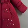 Winter Chic Plush Lined Parka Coat - Snow Suits for Girls with Elegant Beads Details, Padded, Warm, Casual, Hooded, and Soft Faux Fur Trim for Fall and Winter Seasons - Image 4