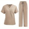 [:en]Ultra Quick-Dry V-Neck Scrub with Double-Layer Pockets for Doctors - ComfortMax, Ideal for Busy Shifts, Pink, Professional Medical Uniform, Scrubs for Adults[:ar]Ultra Quick-Dry V-Neck Scrub with Double-Layer Pockets for Doctors - ComfortMax, Ideal for Busy Shifts, Pink, Professional Medical Uniform, Scrubs for Adults[:] - Image 16