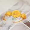 Dubai Golden Jewelry Set for Women Earrings Ethiopian African Long Chain Golden Color Big Necklace Wedding Bridal Gift - Image 4
