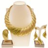 Dubai Golden Plated Jewelry Sets for Women Surround Big Necklace Plate 24K Gold Plated Original Suitable for Wedding Banquet Parties Luxurious Imitation Golden Jewelry 4pcs - Image 9