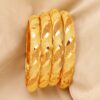 4pcs Luxurious Golden-Tone Bangle Set - Elegant Open Cuff Design for Women, Perfect for Weddings & Casual Attire - Image 3