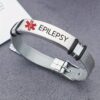 1pc Stainless Steel Medical Alert Bracelet, Adjustable With Red Caduceus Symbol, 10 Alert Options Including Type 2 Diabetes, Emergency ID Jewelry For Adults, Outdoor First Aid Wristband - Image 9