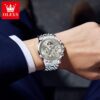 OLEVS Men'S Quartz Watch - Business Style, Luminous Moon Phase & Date Display, Stainless Steel Strap, Battery-Powered Chronograph Wristwatch for Teens & Adults, Mixed Colors, Formal Timepiece - Image 10