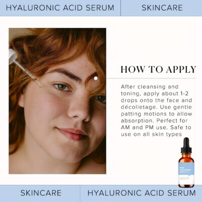 Pure Hyaluronic Acid Serum - With Plant Squalene Intense Hydration Skin Care Solution - 1 FL. OZ. (30 ML) For Youthful, Radiant Skin