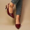 Women'S Elegant High Heel Pumps, Pointed Toe Stiletto Dress Shoes with Ankle Strap, Glossy Patent Finish, All-Season Party and Wedding Footwear, Wedding Shoes - Image 5