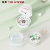 YULIKIKER 1/3 Splitter Pill Crusher - White Plastic Medicine Splitter Tool with Red Accents, Portable Pill Splitter for Pills, Capsules, Supplements - Easy-to-Use Dispensing Device, Pill Crusher, Supplement Management, Transparent Design, Durable Plastic - Image 7