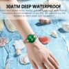 POEDAGAR Women's Elegant Quartz Watch, Vintage Style, Green Dial with Rose Golden Accents, PU Leather Strap, Casual Minimalist Design for Casual Attire - Image 4