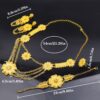 Middle East Dubai Luxury Set: Bridal Flower Necklace, Bracelet, Earrings & Ring Party Wedding Versatile Set for Women - Image 6