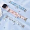 Pink Beaded Stretch Watch Strap for Apple Watch - 42mm/44mm/45mm Series 9/8/7 SE Series 6/5/4/3/2/1, Handmade Crystal Beads, Compatible with for iphone, Fashion Accessory|Elegant Watch Strap|Stretchable Band, for Apple Watch Accessories - Image 5