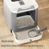 Modern White & Grey Automatic Cat Litter Box with Self-Cleaning System, Odor Control & Removable Lid - Sleek Rectangular Design for Modern Homes, Durable & Hygienic Pet Waste Management for Cats - Ideal Gift for Pet Owners, Small Cat Litter Box, Extra Lar - Image 18