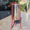 Heavy-Duty Commercial Grade Manual Honey Extractor - Stainless Steel 3-frame Beekeeping Equipment with Red Adjustable Legs & Honey Valve, Efficient Manual Spinner for Professional & Hobby Beekeepers - Durable Apiary Extractor, Sturdy Construction, Robust - Image 5