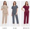 [:en]High-End Four-Way Stretch V-Neck Solid Color Short-Sleeve Straight-Leg Pants Set for Hospital Work, Nurse Uniforms, Scrubs, And Surgical Attire Suitable for All Seasons.[:ar]High-End Four-Way Stretch V-Neck Solid Color Short-Sleeve Straight-Leg Pants Set for Hospital Work, Nurse Uniforms, Scrubs, And Surgical Attire Suitable for All Seasons.[:] - Image 40
