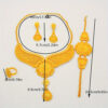 Golden Plated Luxury Long Jewelry Set African Women's Wedding Banquet Necklace Pendant Set Bracelet Earrings Necklace - Image 5