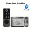 TTlock Outdoor Smart Lock - Bullhead Lock with Fingerprint & Password Unlock, Single/Dual-Sided Entry, High Quality, Wireless, Aluminum Alloy, Battery-Powered (AA), European Standard, Smart Locks for Entry Door, Home Security, Modern Security, Durable Con - Image 5