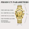 BINBOND Men's Golden-Tone Luxury Watch - Waterproof up to 30m, Built-in Calendar, Quartz Movement with Date Display - Dress Watch for Business, Formal & Everyday - Compatible with Standard Watch Bands, Business Wristwatch, Versatile Timepiece, Sophisticat - Image 2
