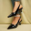 Women'S Elegant High Heel Pumps, Pointed Toe Stiletto Dress Shoes with Ankle Strap, Glossy Patent Finish, All-Season Party and Wedding Footwear, Wedding Shoes - Image 2