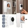 8.89cm Screen Video Doorbell No Subscription, No APP, No WiFi. Wireless Doorbell Camera with Night Vision - Easy One-Click Connection, Two-Way Intercom, Rechargeable Battery, Low Power Consumption, Ideal for Home Security/Office/Indoor/Monitoring, White, - Image 2