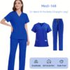 [:en]High-End Four-Way Stretch V-Neck Solid Color Short-Sleeve Straight-Leg Pants Set for Hospital Work, Nurse Uniforms, Scrubs, And Surgical Attire Suitable for All Seasons.[:ar]High-End Four-Way Stretch V-Neck Solid Color Short-Sleeve Straight-Leg Pants Set for Hospital Work, Nurse Uniforms, Scrubs, And Surgical Attire Suitable for All Seasons.[:] - Image 2