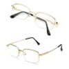1pc Elegant Square Frame 4-in-1 Photochromic Multifocal Progressive Reading Glasses, Acrylic Lens, Metal Semi-Rimless with Memory Hinges, Comfortable Business Style, Portable with Case for Businessmen - Image 7