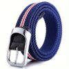 Fashionable Tri-Color Braided Belt - Comfortable, Stretchy Elastic Waistband with Oval Alloy Buckle for Men & Women, Casual, Wholesale - Image 4