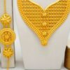 Dubai Golden Jewelry Set for Women Earrings Ethiopian African Long Chain Golden Color Big Necklace Wedding Bridal Gift - Image 8