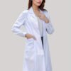 [:en]Women'S Lab Coat, Slim Fit Waist, Professional White Long Sleeve Work Coat for Doctors and Nurses, Polyester 100%, All-Season, Solid Color, Lapel Collar, Woven Fabric, 200g/m², with Pockets[:ar]Women'S Lab Coat, Slim Fit Waist, Professional White Long Sleeve Work Coat for Doctors and Nurses, Polyester 100%, All-Season, Solid Color, Lapel Collar, Woven Fabric, 200g/m², with Pockets[:] - Image 3