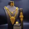 Arabian Style 5pcs Bridal Jewelry Set, Luxury Alloy Necklace, Earrings, Ring, Bracelet for Women, Perfect for Wedding & Party Occasions - Image 9