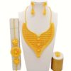 Dubai Golden Jewelry Set for Women Earrings Ethiopian African Long Chain Golden Color Big Necklace Wedding Bridal Gift - Image 2