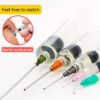 Industrial Syringe Kit 88pcs Multi-Purpose Industrial Syringe Set, Plastic Material, Non-Electric Power Mode with 0.3ml/1oz/10ml Syringes, 2.54 cm 14+18 Gauge Needles, Caps and Needle Covers - Image 3