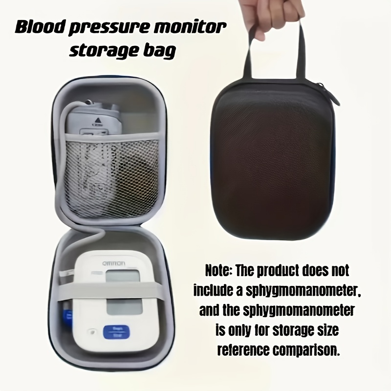 1pc Blood Pressure Monitor Storage Bag with Shoulder Strap - Hard Shell Design, Zipper Closure, Portable Case for Home, Travel, Doctor'S Office - Compatible with Sphygmomanometer and Digital Devices - Ideal Gift for Hypertension Management, Durable Medica - Image 4