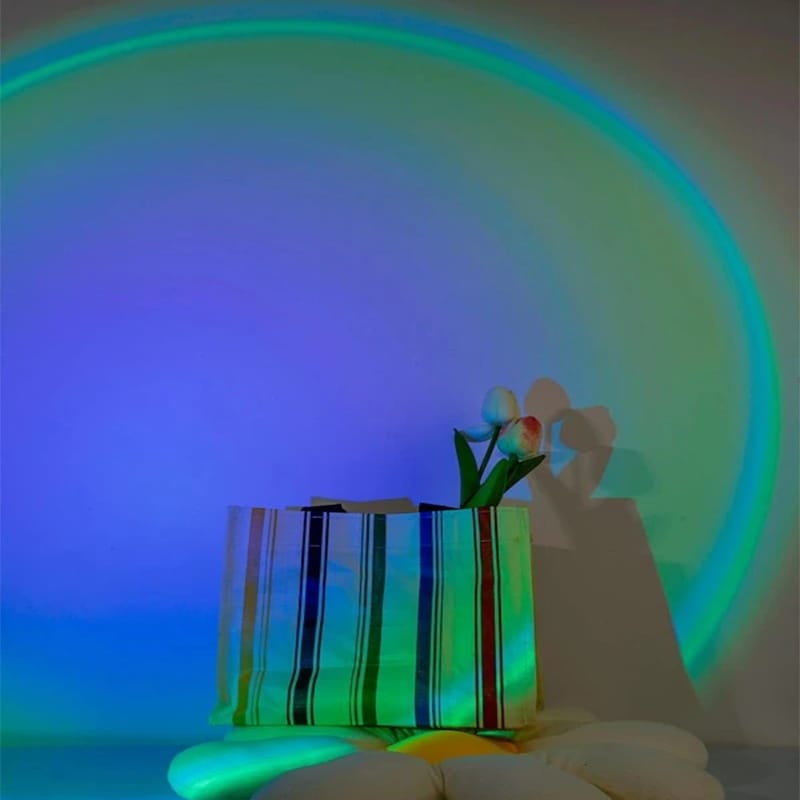 AHFECTNY USB-Powered Sunset Projection Lamp with 16 Color Options, 360° Rotating Night Light & Remote Control for Bedroom, Party, or Wedding Decor, Bedroom Night Light | Versatile Lighting Solution | Sleek Metal Finish - Image 6