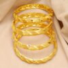 4pcs Luxurious Golden-Tone Bangle Set - Elegant Open Cuff Design for Women, Perfect for Weddings & Casual Attire - Image 5